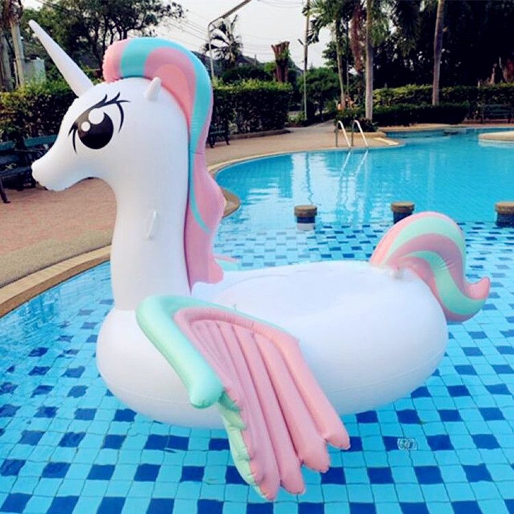 compre inflables unicornio piscina flotante gigante pegasus lounger para adultos tubo balsa nadar anillo de agua de verano diversion piscina de