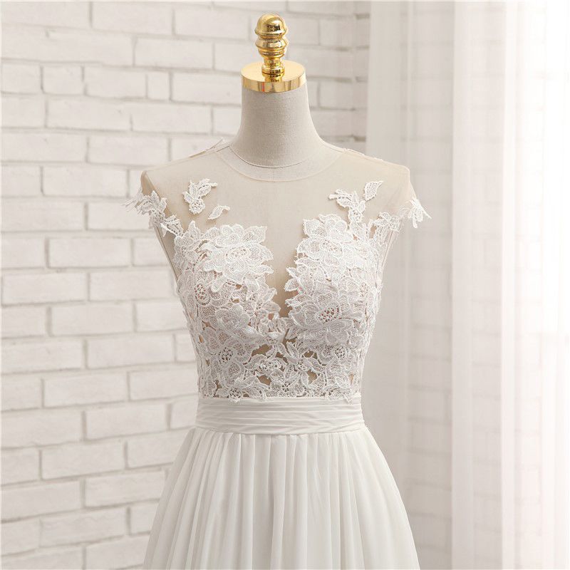 DiscountSexy Beach Wedding Dresses Side Split Bridal Gowns Chiffon ...