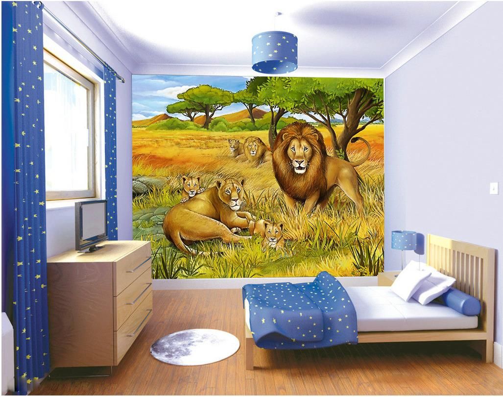 Grosshandel Dschungel Lowe Olgemalde Kinderzimmer Hintergrund Mural 3d Tapeten 3d Tapeten Fur Tv Hintergrund Von Wallpaper20151688 5 09 Auf De Dhgate Com Dhgate