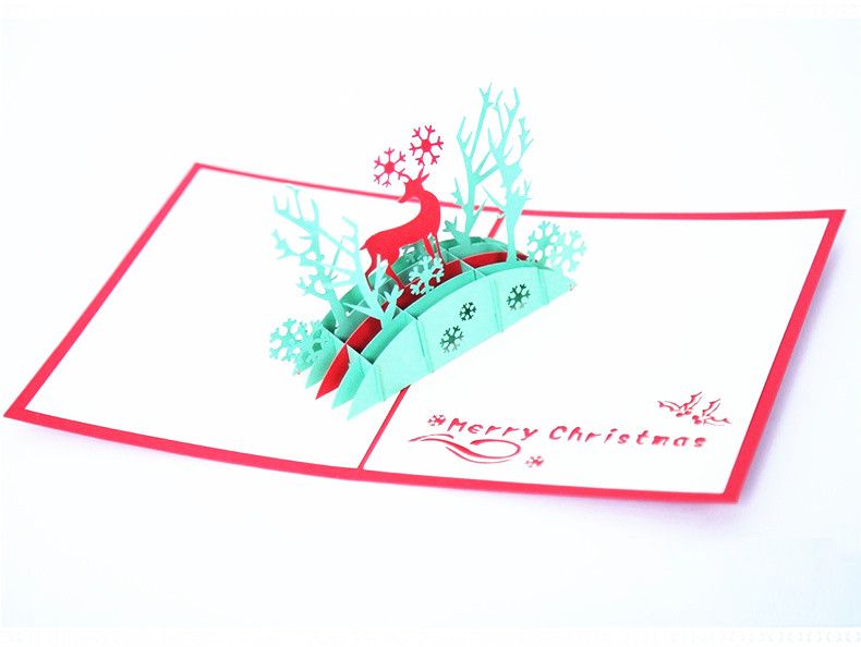 3d 인사말 카드 크리스마스 팝업 카드 엘크 크리스마스 카드 인사말 bessing 카드 봉투 팝업 카드