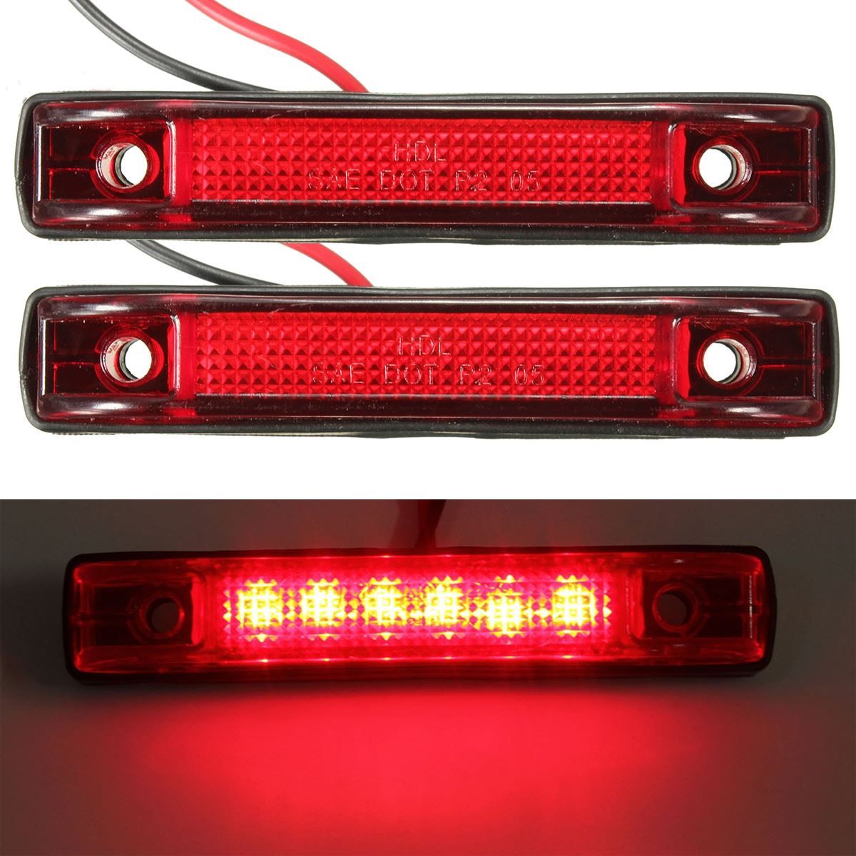 2019 6 LED Clearance Side Marker Light Indicator Lamp Truck Trailer RV