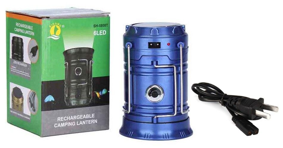 SH 5800T Portable Led Flashlight Solar Camping Lantern 6LEDs