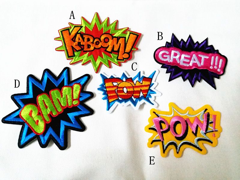 le~10 Pieces Punk Style Kaboom, Great, Pow,