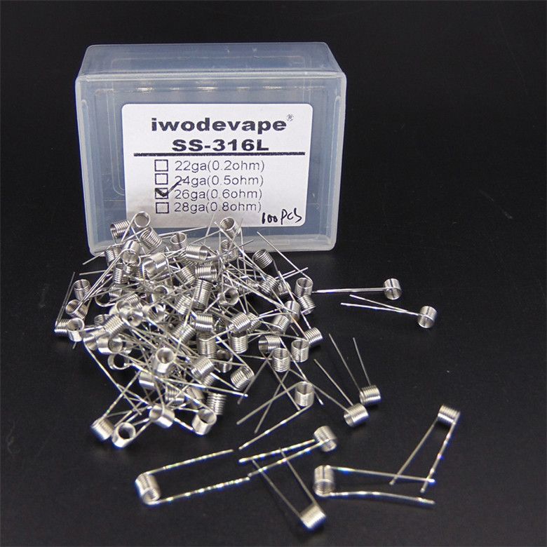 DIY Vape Prebuilt Wire SS 316L 22G 24G 26G 28Gauge Resistance 0.2 0.8ohm Premade Wire For TC Box