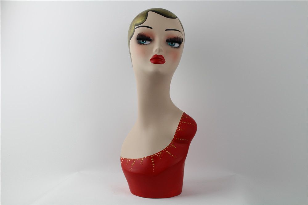 Female Hand Painted Mannequin Head For Wig And Hat Display Female Hand Painted Mannequin Head For Wig And Hat Display