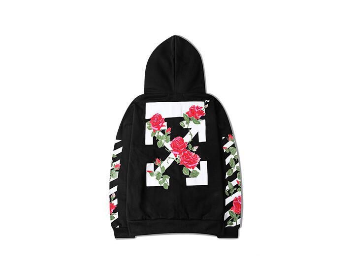 off white rose hoodie