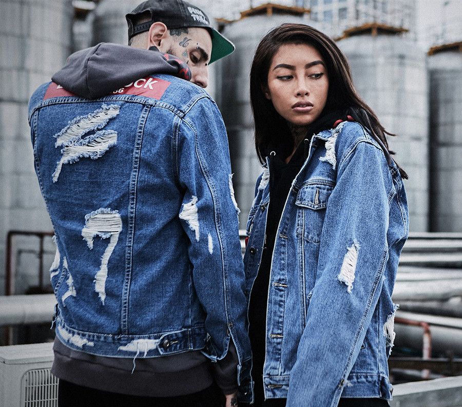 graffiti letter men ripped denim jackets mens 2017 printed jeans