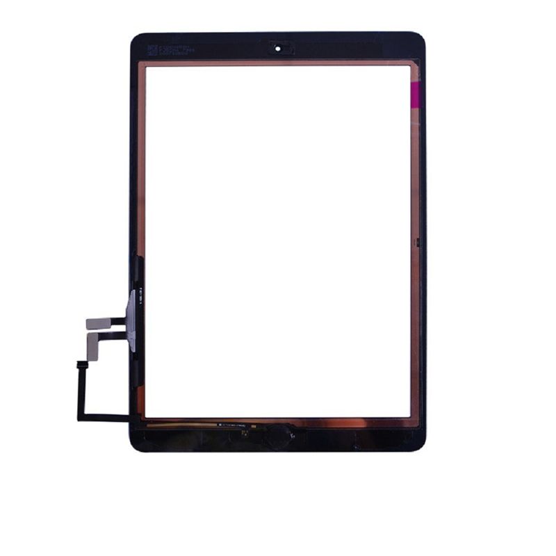 High quality Touch Screen Glass Panel Digitizer with Buttons Adhesive Assembly for iPad Air free DHL