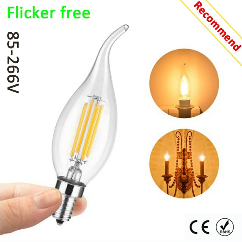 Constant Cur Flicker Free Retro Edison Led Filament Bulb C35 Constant Cur Flicker Free Retro Edison Led Filament Bulb C35 C35l Vintage Candle Light 2w 4w E12 E14 E27 Chandelier Lighting Lamp Candelabra