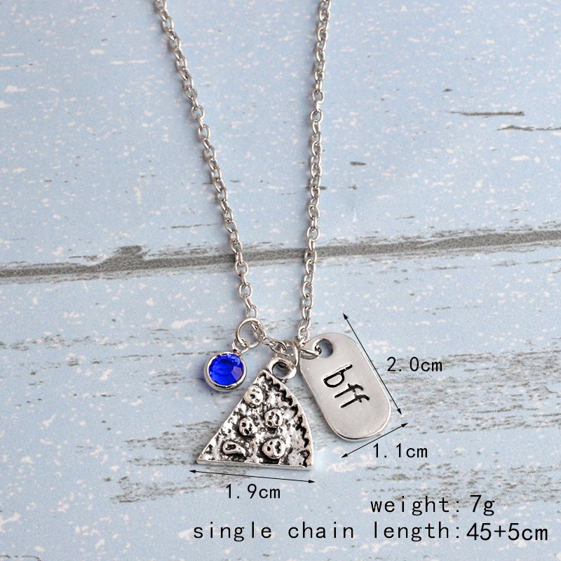 Wholesale Bff Pizza Necklace Colorful Rhinestone Chain Best Friends Forever Friendship Memorial Food Jewelry Heart Necklace Costume Jewelry From Qihejewelry 2 41 Dhgate Com