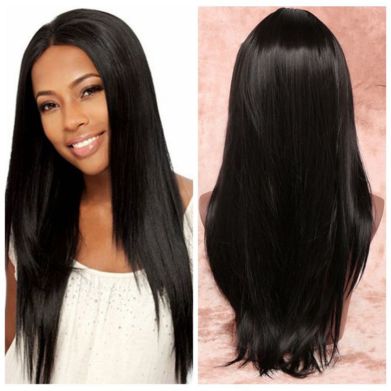 Z&F High Quality 70CM Black Straight Long Wigs For Black Women Heat