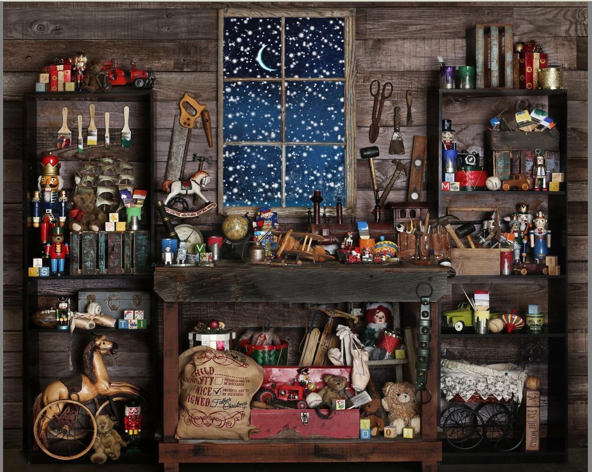 2018 7x5ft Christmas Blue Window Mechanic Tools Barn Room ...