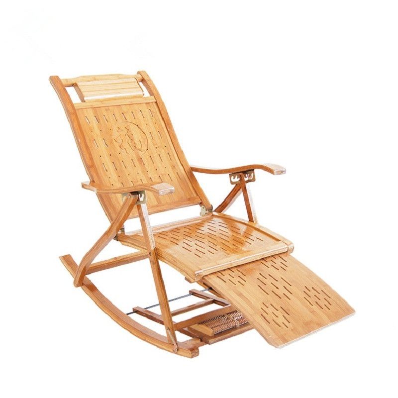Modern Bamboo Rocking Chair Recliner With Ottoman Indoor Outdoor Modern Bamboo Rocking Chair Recliner With Ottoman Indoor Outdoor Folding Lounge Deck Furniture Rocker High Quality Reclining Ou China