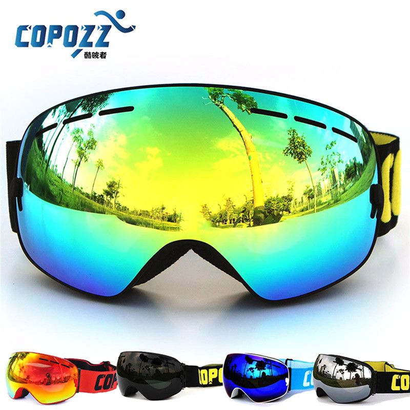 2019 COPOZZ Ski Goggles Double Layers UV400 Anti Fog Big Ski Mask