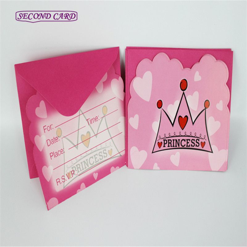 wholesale crown prince and princess invitation card for kids princess invitation cards