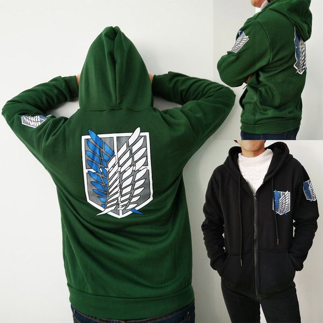 Attack on Titan Men Women Gold Jacket Hoodies Winter Sweatshirt Coat ...