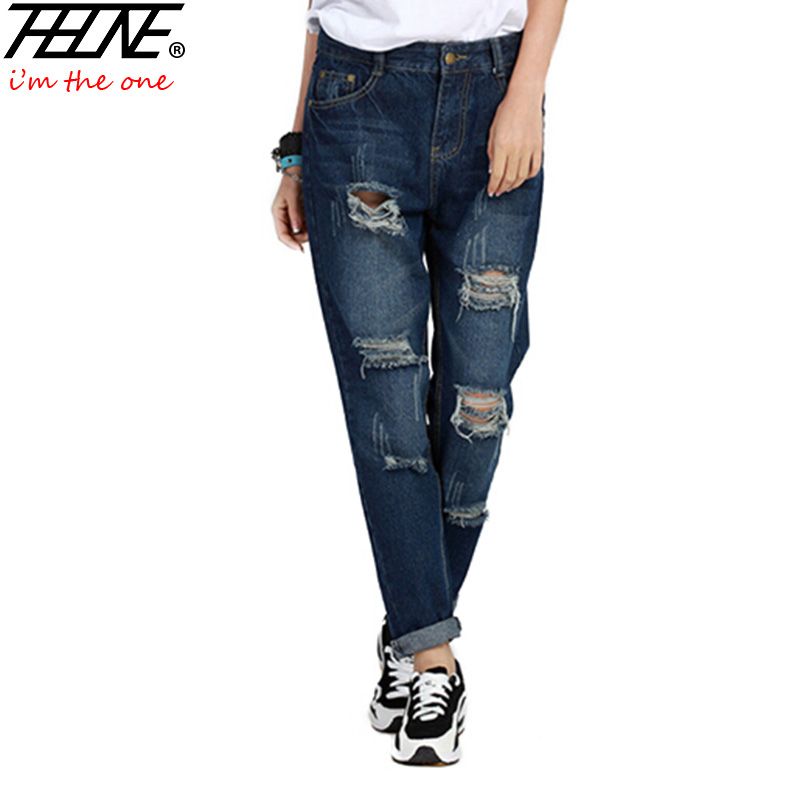 2018 wholesale plus size 5xl street style boyfriend jeans women wholesale plus size jeans