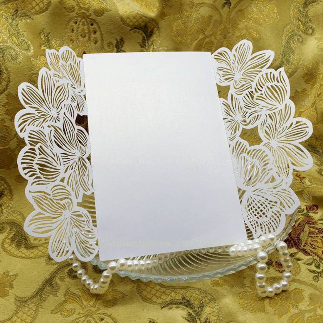 wholesale fashion wedding invitation card white damask