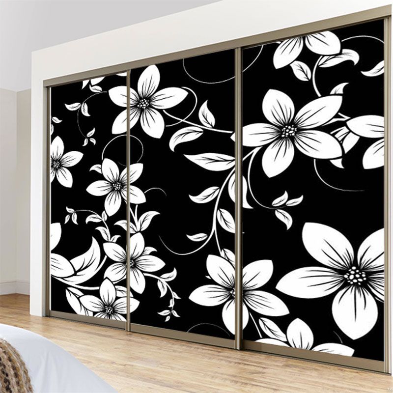 2019 60x80cm 3d black white flower patterns opaque static film