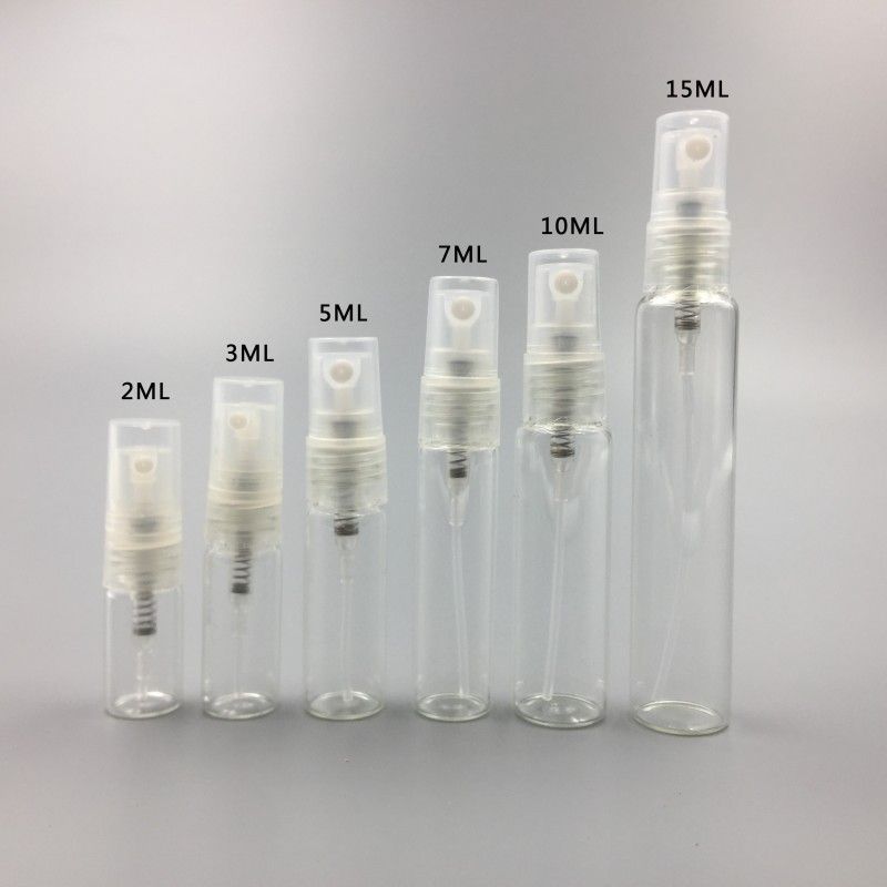 2019 2ML 3ML 5ML 7ML 10ML 15ML Mini Clear Glass Refillable Perfume Pump