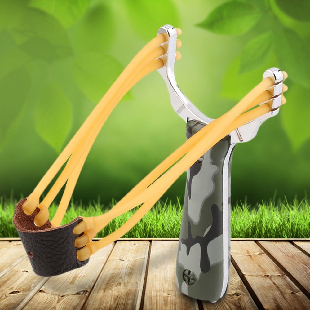 2019 Outdoor Powerful Steel Catapult Slingshot Marble Hunting Games