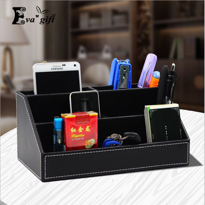 2018 Simple High Quality Desktop Organizer Pu Leather Box 2018 Simple High Quality Desktop Organizer Pu Leather Box Multifunctional Desk Finishing Storage For Office Remote Control Holder Q171126 From