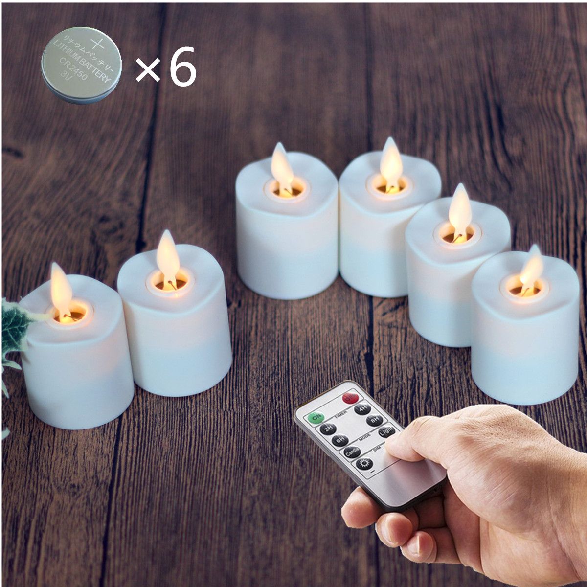 2020 Flameless Moving Wick Battery Operated Votive LED Tea Lights With 10 Key Remote Control And