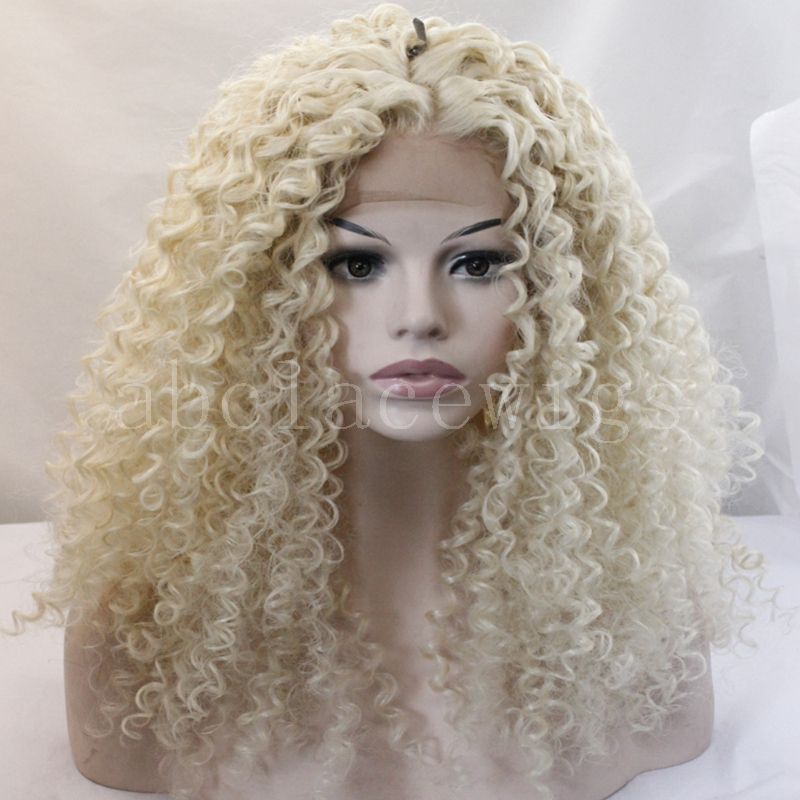 Long Kinky Curly Blonde Wigs for African American Wigs for ...