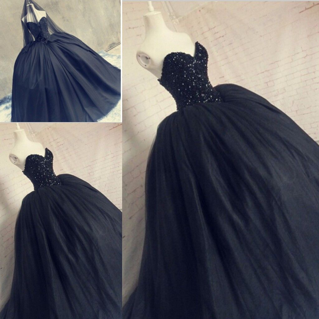 black sequin wedding dress