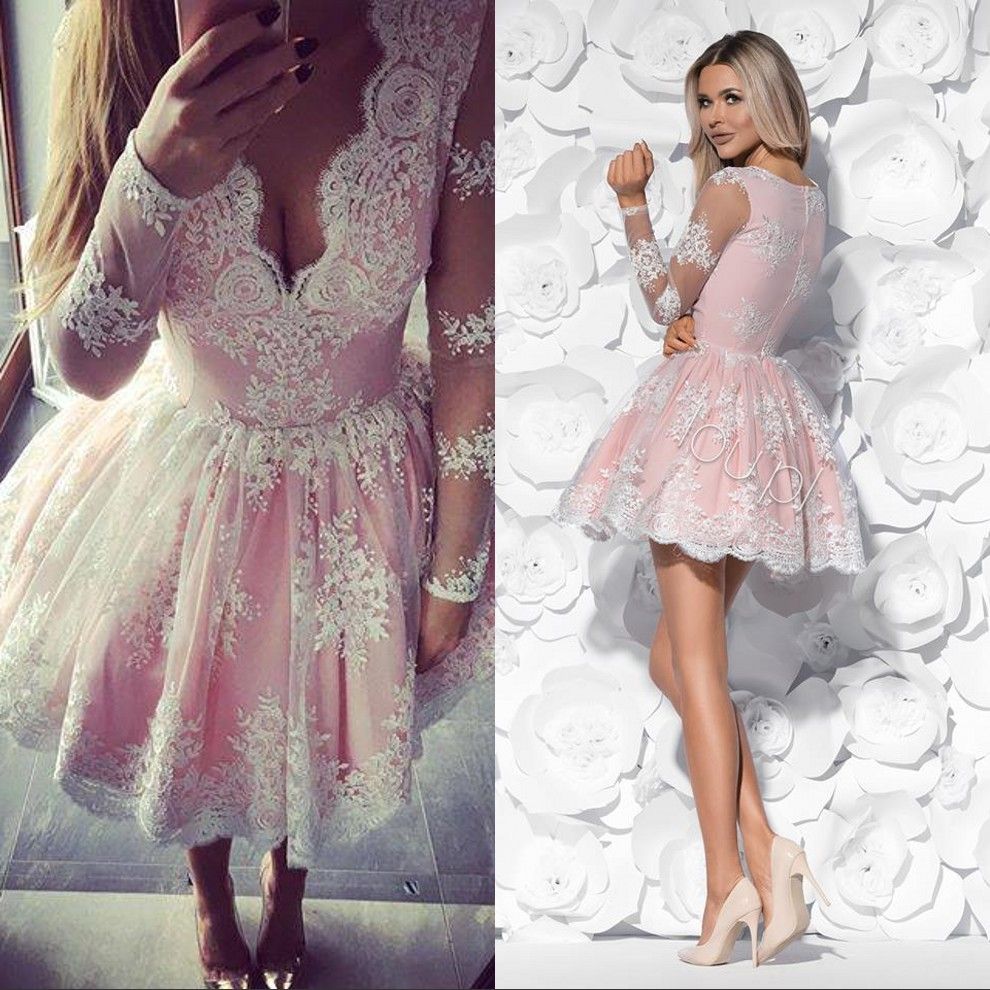 Pink Lace Cocktail Dress