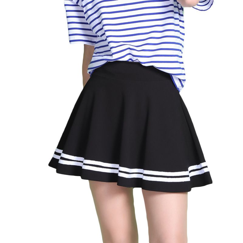 2019 Sweet Pleated Skirt Women School Style Mini High Waist Skirt Girls Vintage Black White Cute