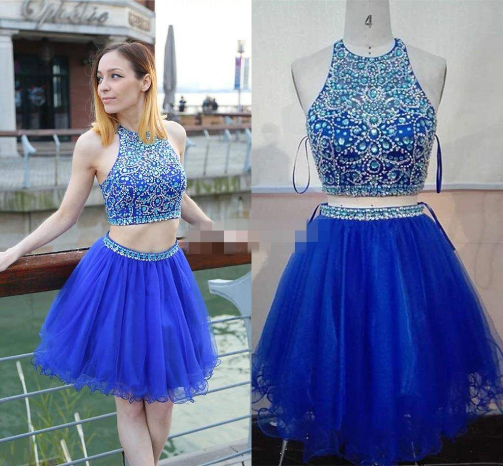 Royal Blue Two Piece Homecoming Dress ...