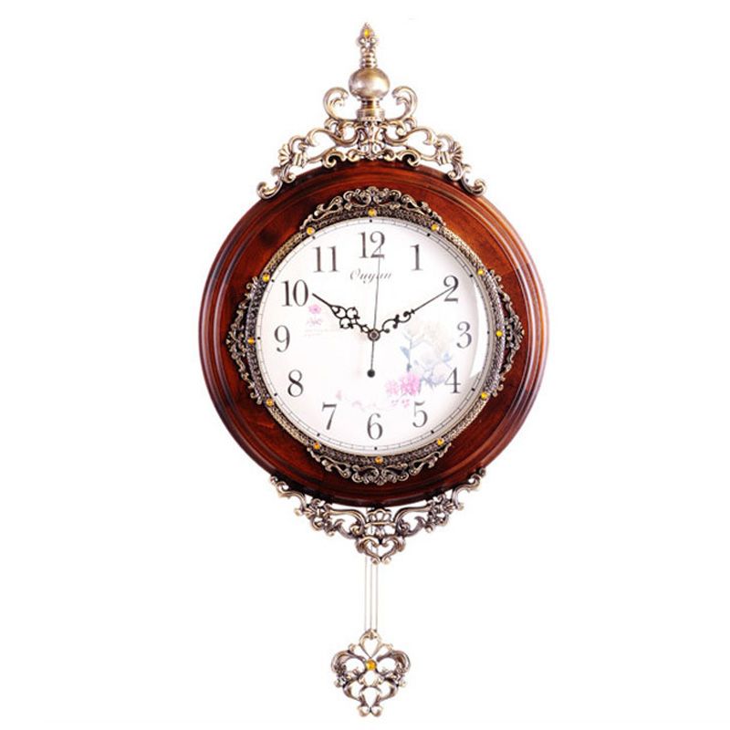 Whole New Solid Wood European Wall Clock Fashion Modern Luxury Whole New Solid Wood European Wall Clock Fashion Modern Luxury Antique Pendulum Home Decor Silent Quartz Movement With