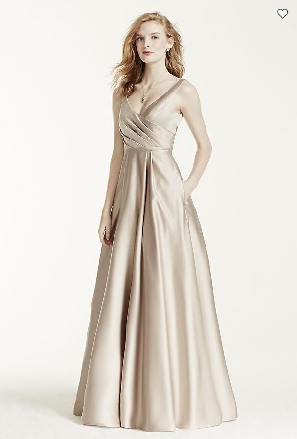 satin tank long ball gown