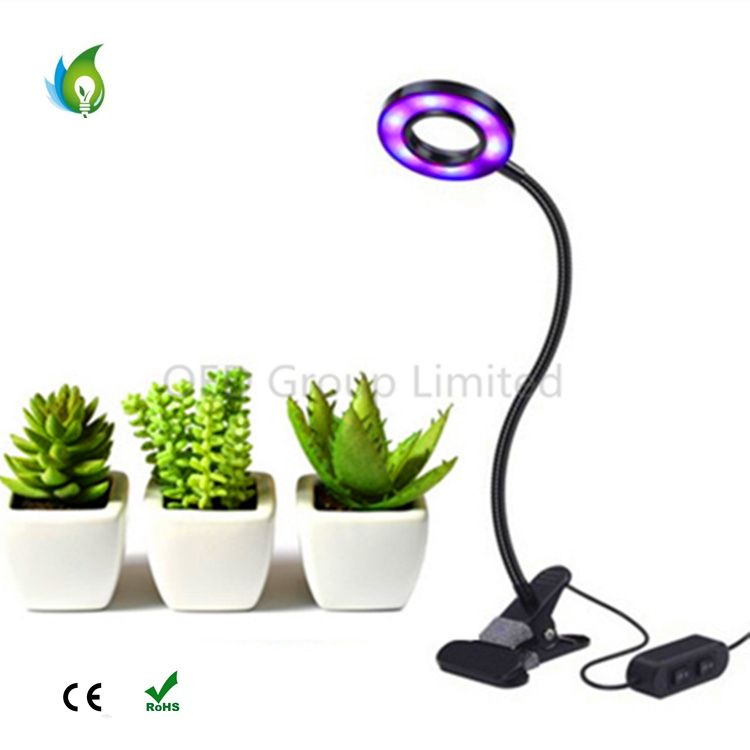 10W Dimmable LED Plant Grow Light With Spring Clamp Office ...