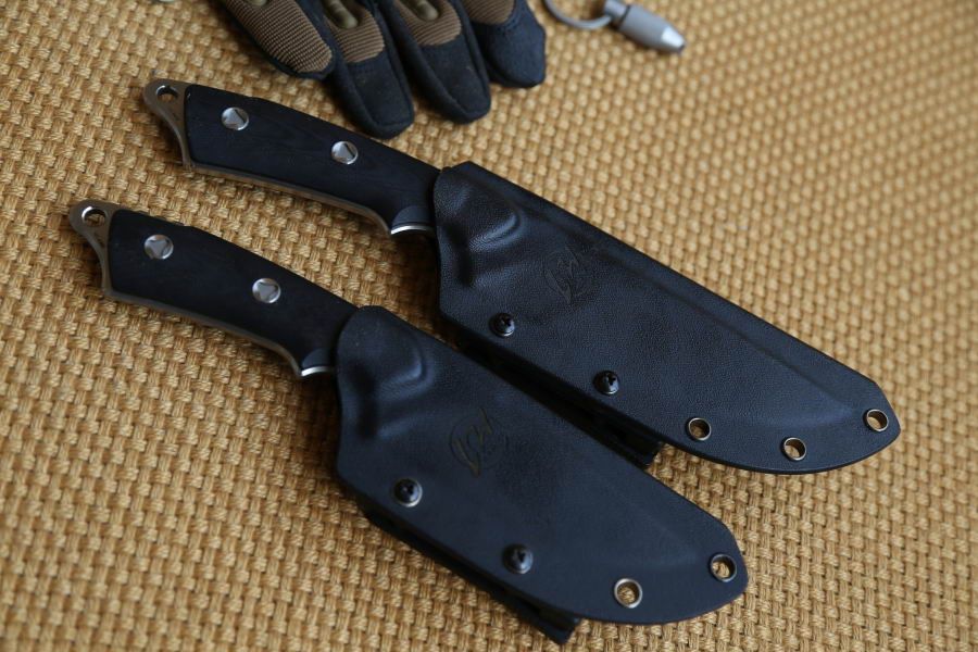 LW Knives HE Tactical Fixed Blade Knife D2 Blade G10 Handle KYDEX