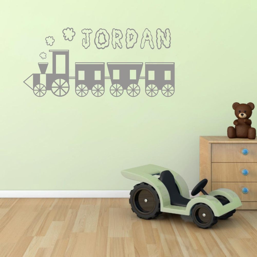 personalised train wall sticker