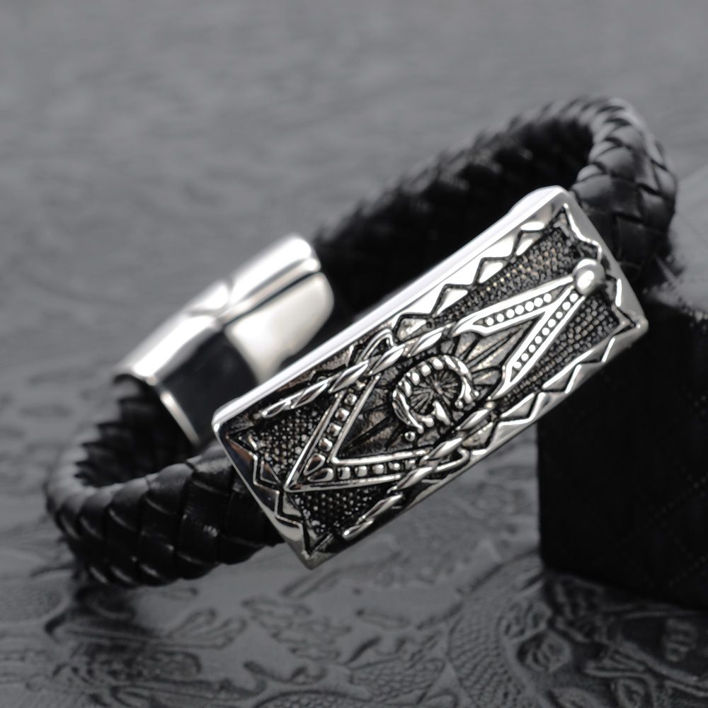 Masonic Ring For Men – Freemason Symbol Stainless Steel Signet Ring, Religious Amulet Jewelry - View #4