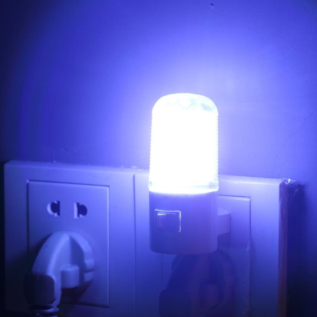 2019 Bedroom Night Light Lamp US Plug 1W 4 LED AC Plug