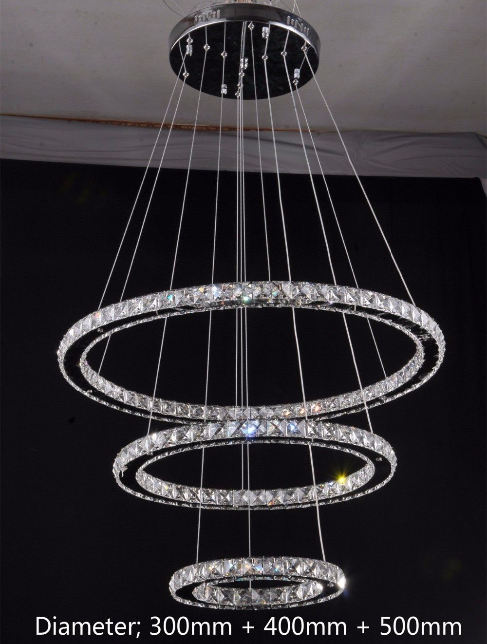 3 Ring Crystal Chandelier Designs Modern Lighting 3 Ring Led Crystal Chandelier Light Re Crystals