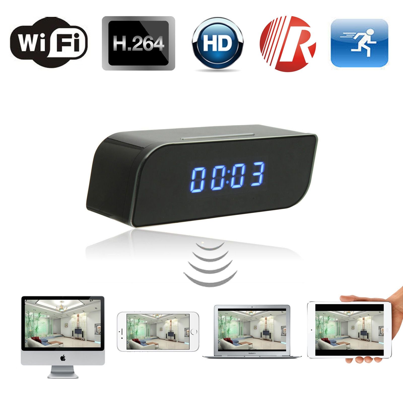 1080p Hd Wifi Network Hidden Camera Clock Indoor Motion Activated 1080p Hd Wifi Network Hidden Camera Clock Indoor Motion Activated