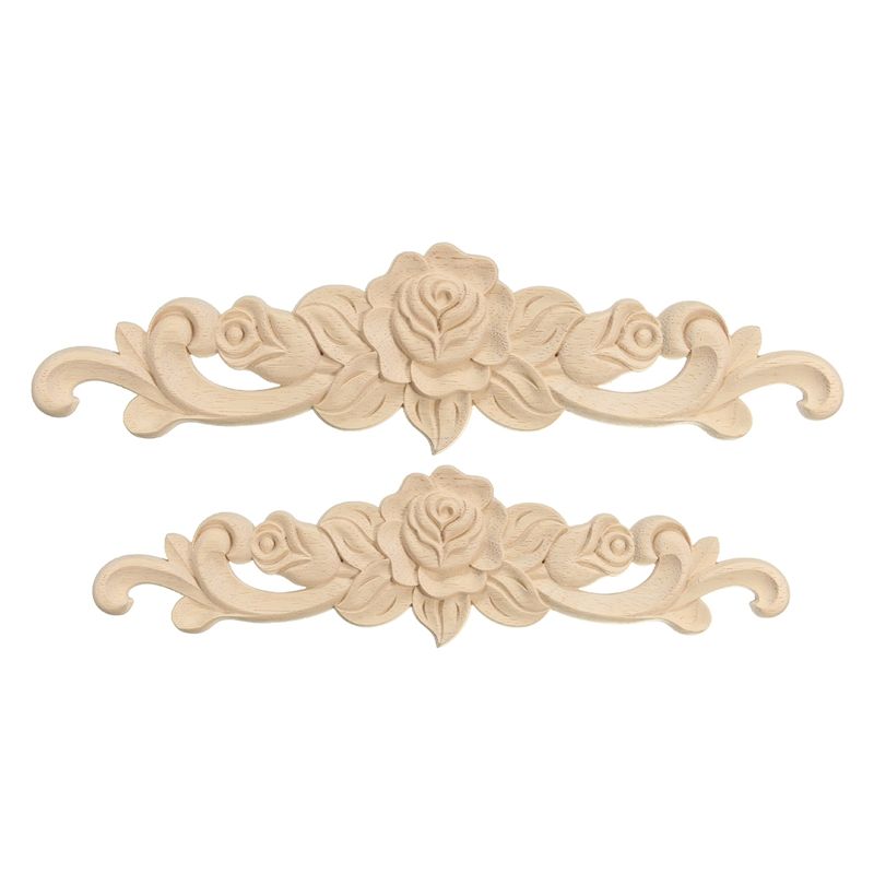 2 حجم روز الزهور الخشب المنحوت شارات ركن زهرة زين تزيين الإطار جدار الأبواب الأثاث الديكور