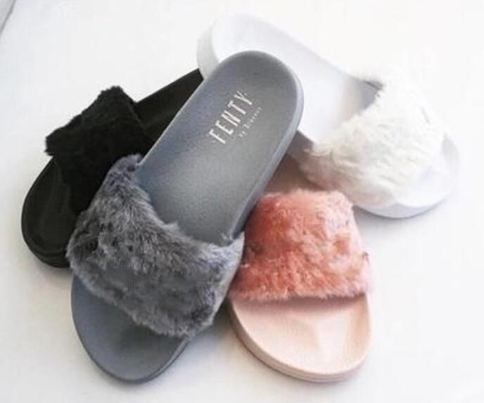 rihanna fur slides buy