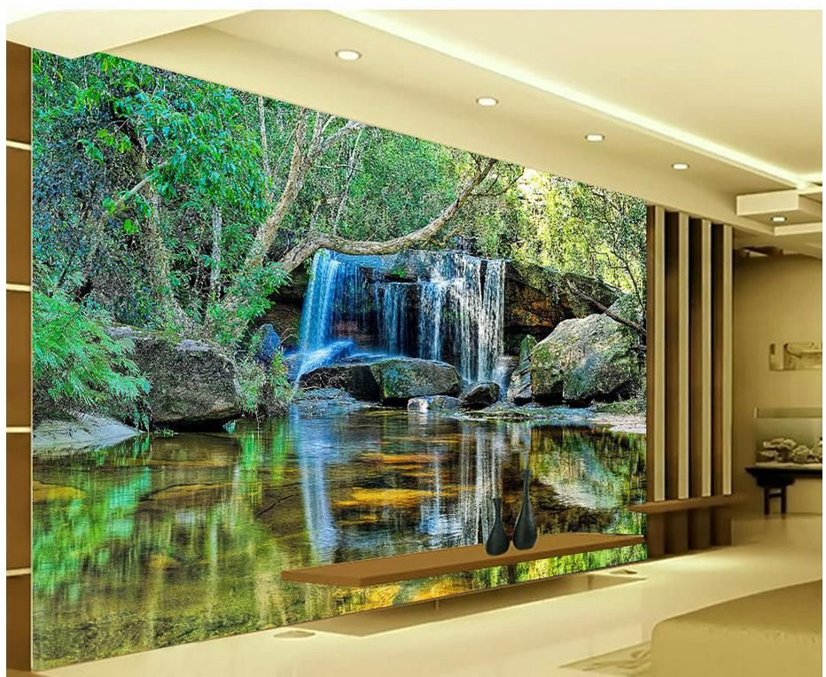 Photo Any Size Waterfall Landscape Background Wall Mural 3d