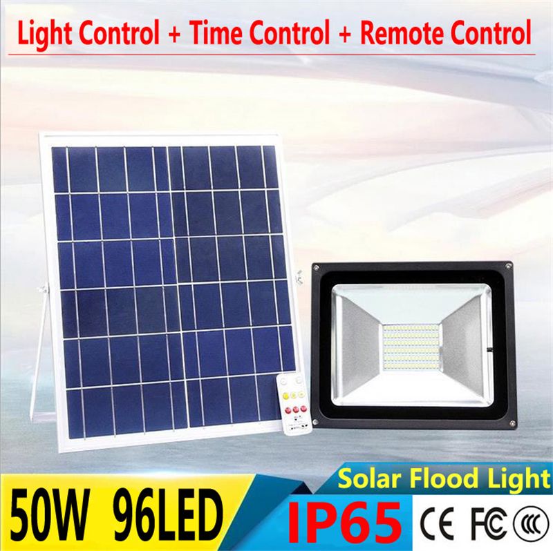 Remote Control 50w Led Solar Flood Light 96 Human Induction Remote Control 50w Led Solar Flood Light 96 Human Induction Street Lamp Ip65 Outdoor Waterproof Courtyard Plaza Park Lighting