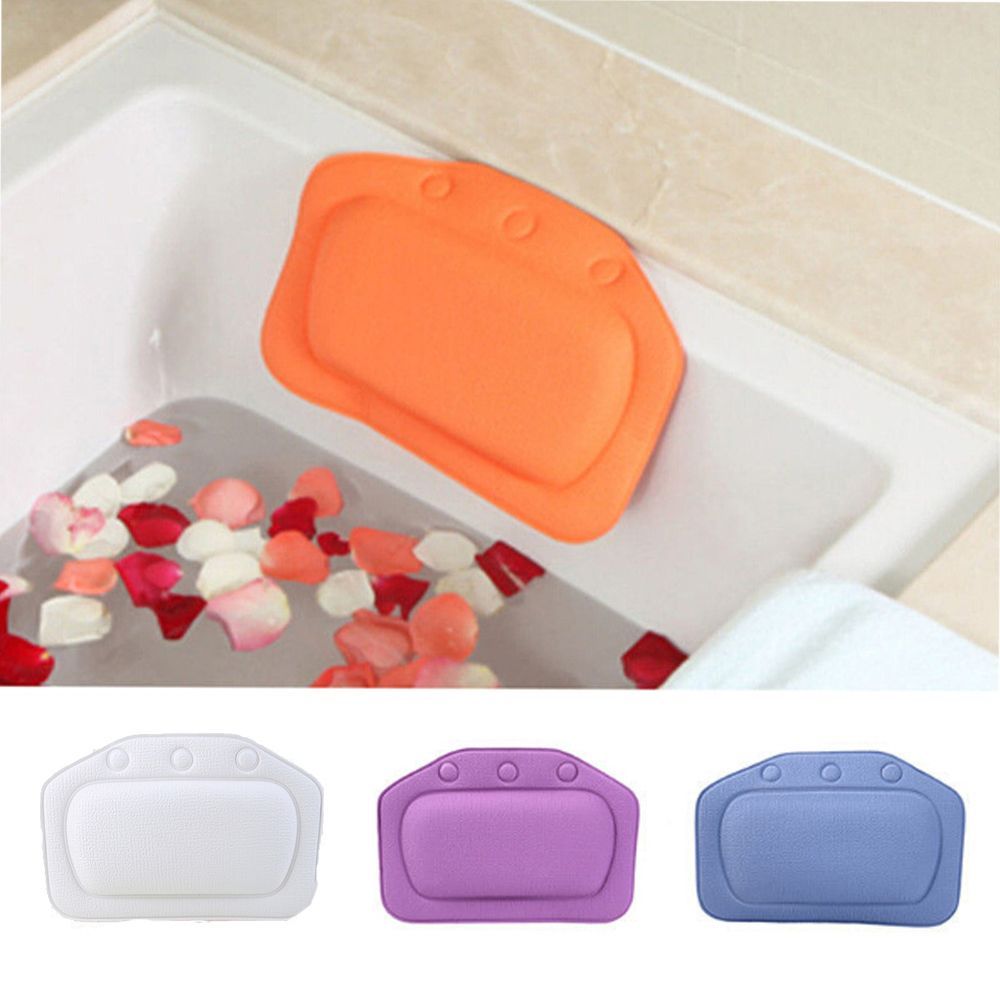 2019 Bathtub Waterproof Spa Soft Bath Pillow Headrest With Suction Cup