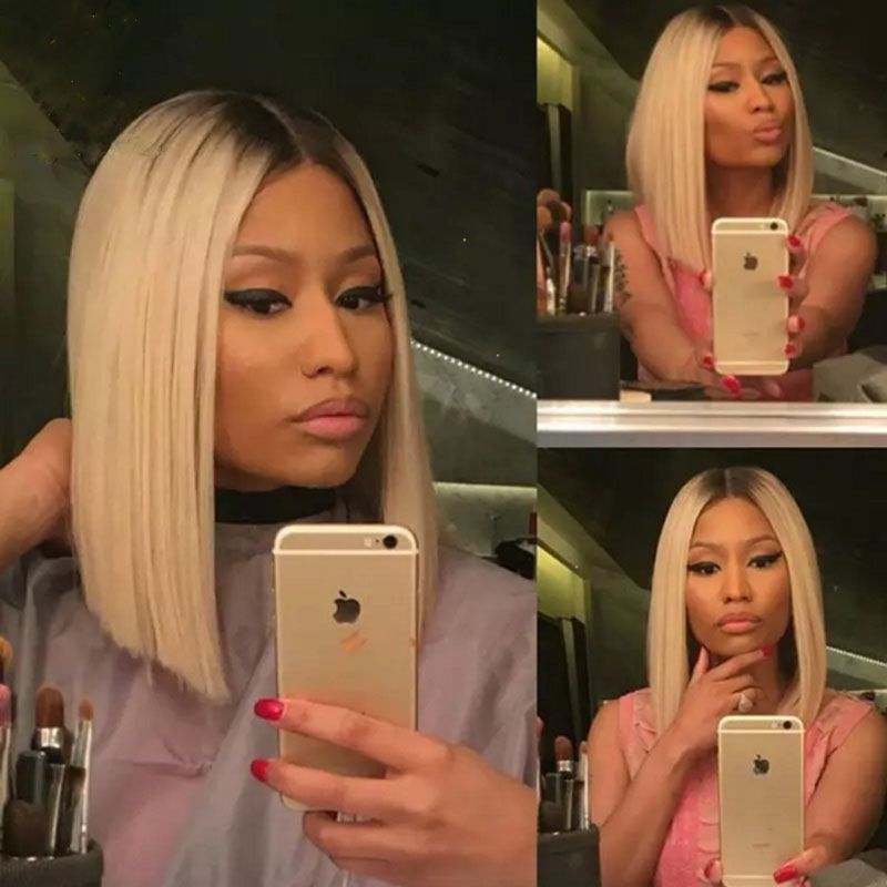 1b 613 Blonde Straight Full Lace Wigs Brazilian Omber Human Hair