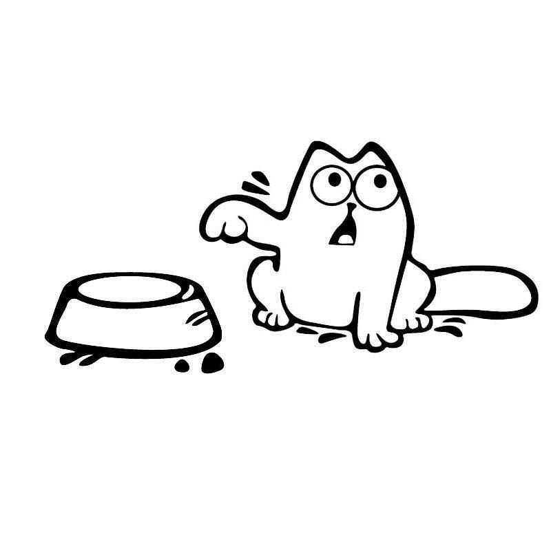Funny Cartoon Cat Sticker On Car Fuel Cover Funny Cartoon Cat Sticker On Car Fuel Cover