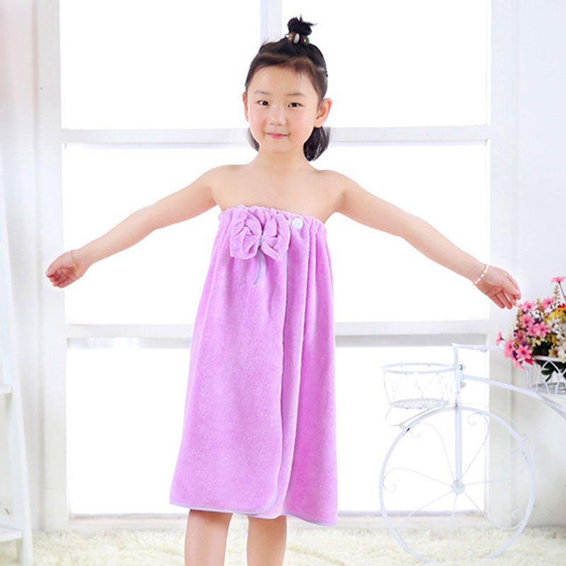 Children's Bathrobes High Elastic Kids Pajama Bowknot Dressing Gown Kids Bath Robes Comfortable