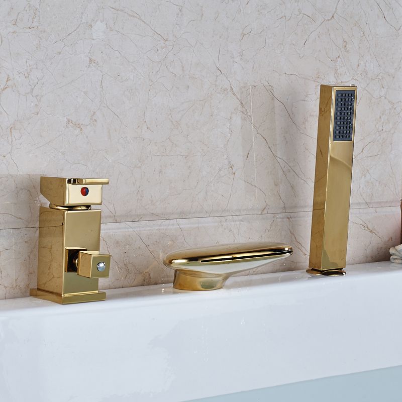 2020 Bathroom Tub Faucet Golden Finish Deck Mount